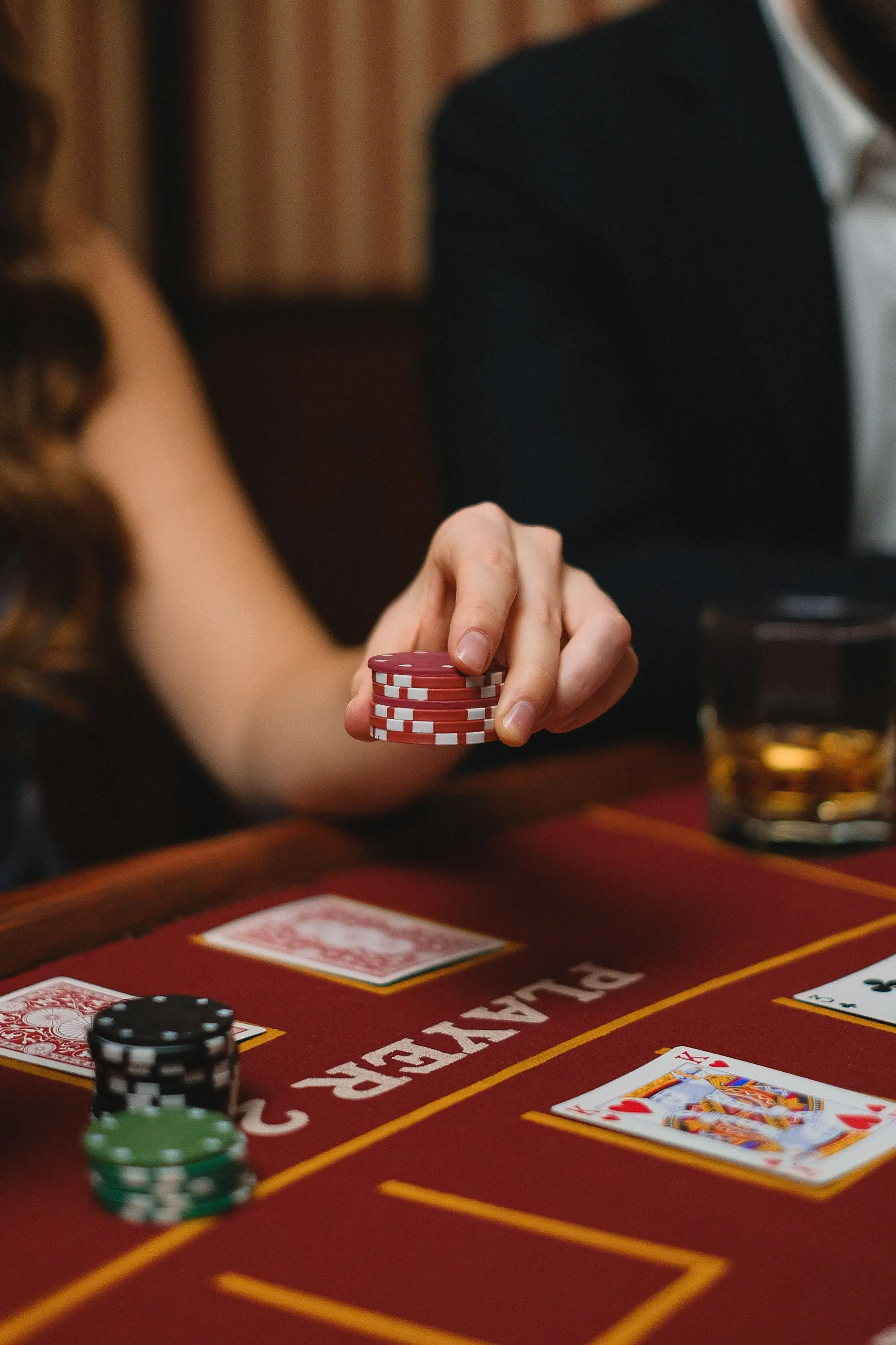 Premium whiskey and chips detail