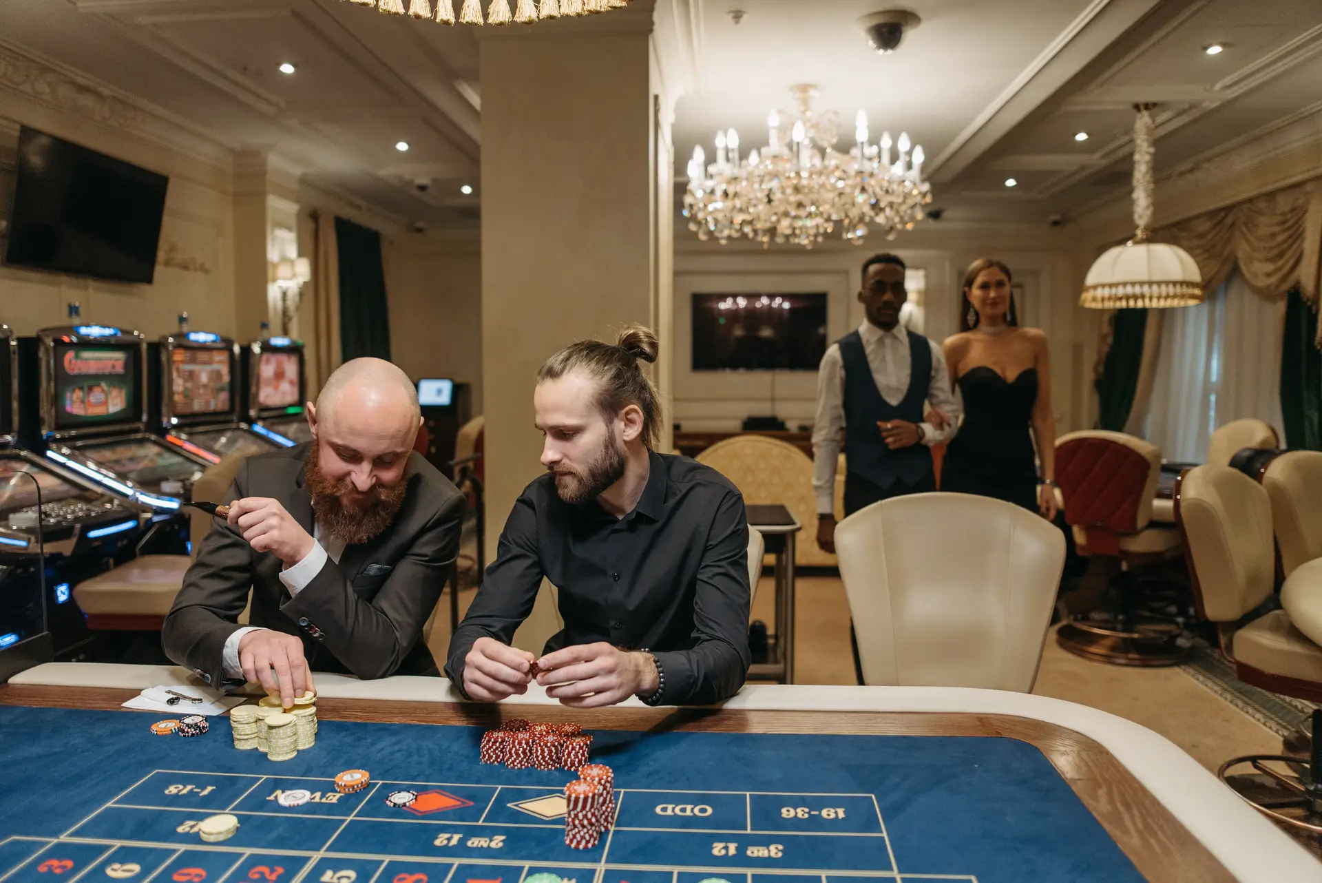 Social evening atmosphere at a private table